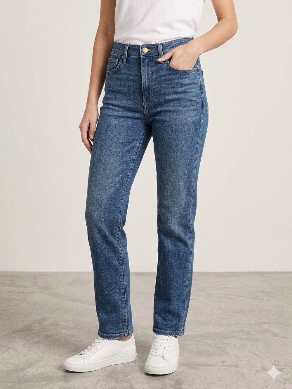 Universal Thread Slim Straight Jeans in Dark Blue Wash